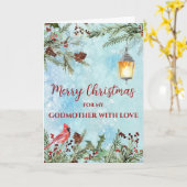 Carte Russe aquarelle mère Joyeux Noël (Fleur jaune)