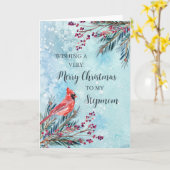 Carte Russe aquarelle Stepmaman Joyeux Noël (Fleur jaune)