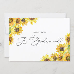 Carte Russe Aquarelle Tournesols Be My Jr Bridesmaid