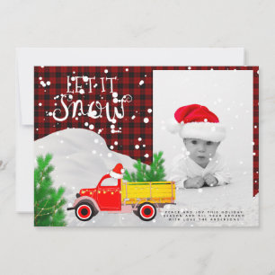 Carte Russe Camion Rouge photo Noël Buffalo Plaid