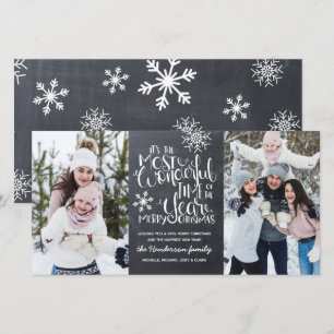 Carte Russe Chalkboard Snowflake Joyeux Noël Photo