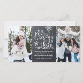 Carte Russe Chalkboard Snowflake Joyeux Noël Photo (Devant)