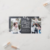 Carte Russe Chalkboard Snowflake Joyeux Noël Photo (Devant/Arrière en situation)