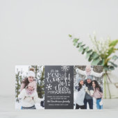 Carte Russe Chalkboard Snowflake Joyeux Noël Photo (Debout devant)