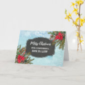 Carte Russe Chalkboard Son en droit Joyeux Noël (Fleur jaune)