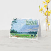 Carte russe de félicitations (dans le Russe) (Fleur jaune)