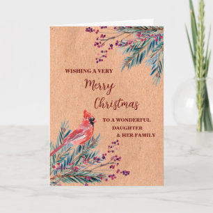 Carte Russe Fille et famille Joyeux Noël