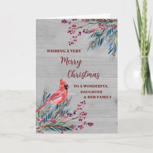 Carte Russe Fille et famille Joyeux Noël