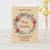 Carte Russe Fille & Fils en droit Joyeux Noël (Fleur jaune)