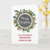 Carte Russe Fille & Fils en droit Joyeux Noël (Fleur jaune)