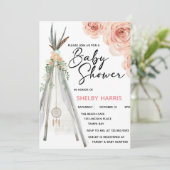 Carte Russe Floral Boho Dreamcatcher Teepee Aquarelle (Debout devant)