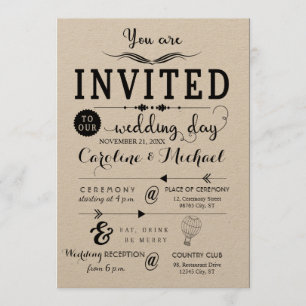 Carte Russe Hipster Faire-part de mariage