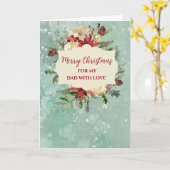 Carte Russe papa Joyeux Noël (Fleur jaune)