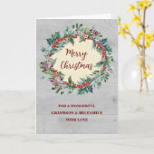 Carte Russe Wreath Grand-fils et famille Joyeux Noël (Fleur jaune)