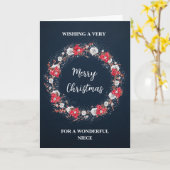 Carte Russe Wreath Niece Joyeux Noël (Fleur jaune)