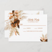 Carte Rust Bohème Et Pampas Mariage Grass RSVP (Devant / Derrière)