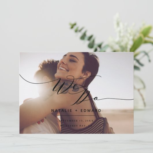 Carte Rust et script nous faisons photo élégante enregis (Debout devant)