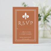 Carte Rust Fleur de Lis Wedding RSVP (Debout devant)
