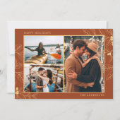 Carte Rust Gold Botanique Trois photos Noël (Devant)