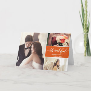 Carte Rust mariage horizontal orange merci rustique
