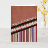 Carte Rust Stripes and Circles 3D Anniversaire (Fleur jaune)