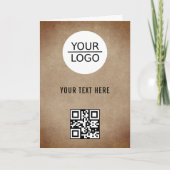 Carte Rustic Ajouter Logo Code QR Promotion de texte per (Devant)