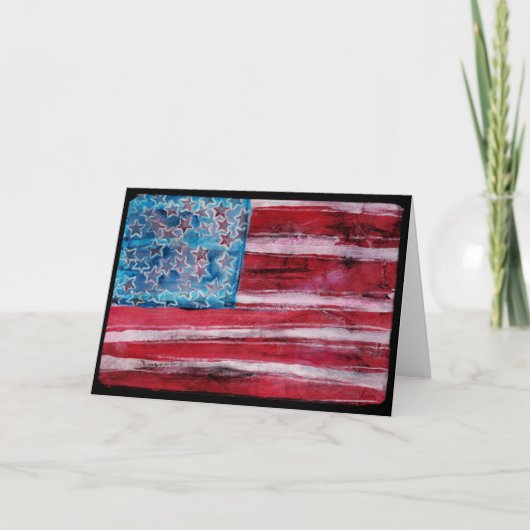 Carte Rustic American Flag (Devant)
