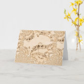 Carte Rustic Antique Musical Notes (Fleur jaune)