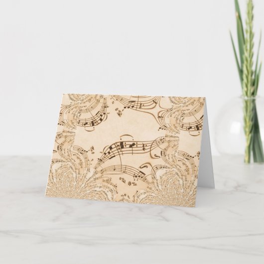Carte Rustic Antique Musical Notes (Devant)
