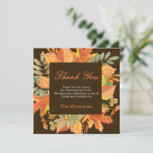 Carte Rustic Autumn Fall Leaves Square Thanksgiving  (Debout devant)
