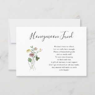 Carte Rustic Autumn Fleur sauvage Honeymoon Fund