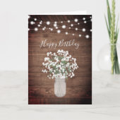 Carte Rustic Baby's respire Mason Jar Anniversaire (Devant)