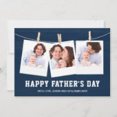 Carte Rustic Barn Wood 3 Photo Collage Fête des pères Ca (Devant)