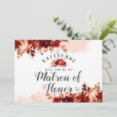 Carte Rustic Beauty Be My Matron of Honor Proposition Ca (Debout devant)