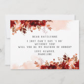 Carte Rustic Beauty Be My Matron of Honor Proposition Ca (Dos)