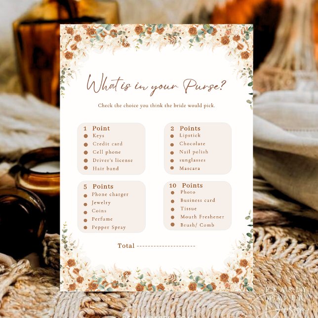 Carte Rustic Boho Floral Ce qui se passe dans votre jeu  (Créateur téléchargé)