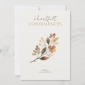 Carte Rustic Botanical Brown Tones Branch Sympathy (Devant)