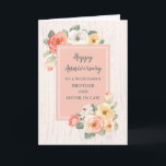 Carte Rustic Brother et soeur en Mariage de droit<br><div class="desc">Bonne carte d'anniversaire mariage pour frère et soeur en droit avec des fleurs de pays rustiques,  motif en bois et verset chaleureux.</div>