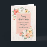 Carte Rustic Brother et soeur en Mariage de droit<br><div class="desc">Bonne carte d'anniversaire mariage pour frère et soeur en droit avec des fleurs de pays rustiques,  motif en bois et verset chaleureux.</div>