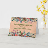 Carte Rustic Brother & Soeur en droit Noël (Fleur jaune)