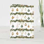 Carte Rustic Brown Bows Cream Green Christmas (Dos)