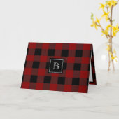 Carte Rustic Buffalo plaqué Monogramme Motif initial (Fleur jaune)