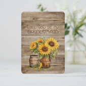 Carte Rustic Charm Sunflowers Bridesmaid Proposal (Debout devant)