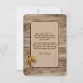 Carte Rustic Charm Sunflowers Bridesmaid Proposal (Dos)