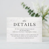 Carte Rustic Chic Modern Mariage Détails (Debout devant)
