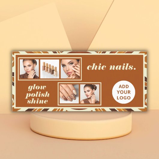 Carte Rustic Chic Photo Collage ongle Salon Bon cadeau
