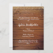 Carte Rustic College Graduation Announcement with photo (Dos)
