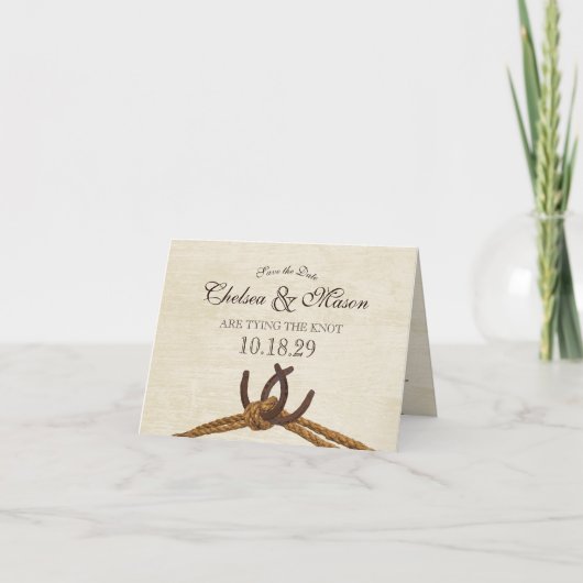 Carte Rustic Country Horse Chaussures Enregistrer la dat (Devant)