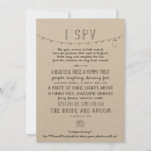 Carte Rustic Editable Instagram Mariage I Spy Game