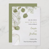 Carte Rustic Elegant Botanical Enregistrer la date (Devant / Derrière)